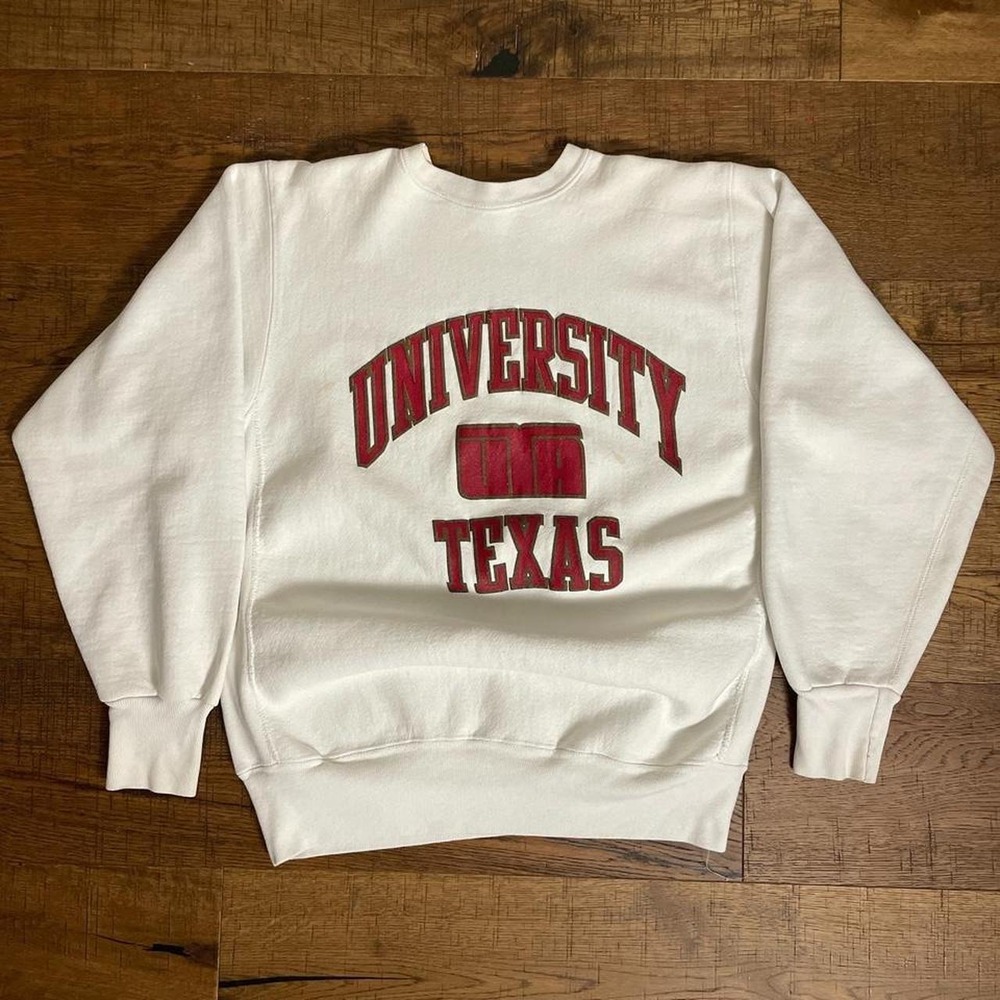 MVP Sweatshirt Mens M White Vintage 80s University of Texas Pro Weave Crewneck